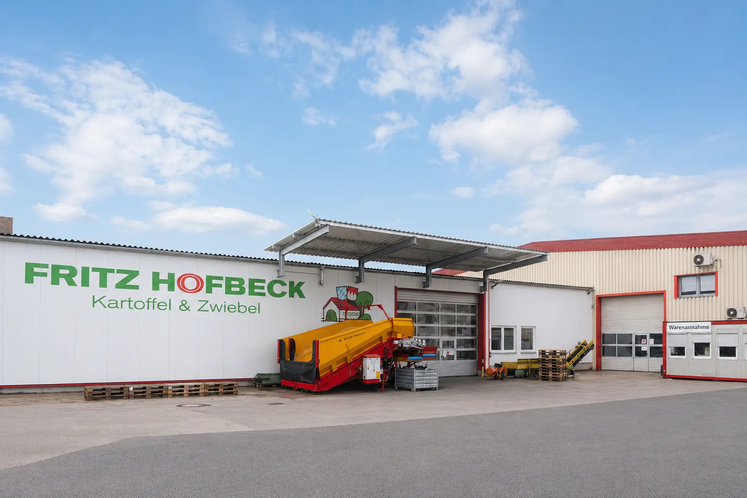 Betriebsgebäude von Fritz Hofbeck Außenansicht des Betriebsgebäudes von Fritz Hofbeck